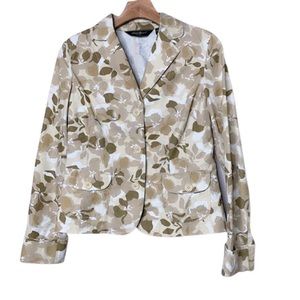 Eddie Bauer  Tan Floral Button Down  Blazer